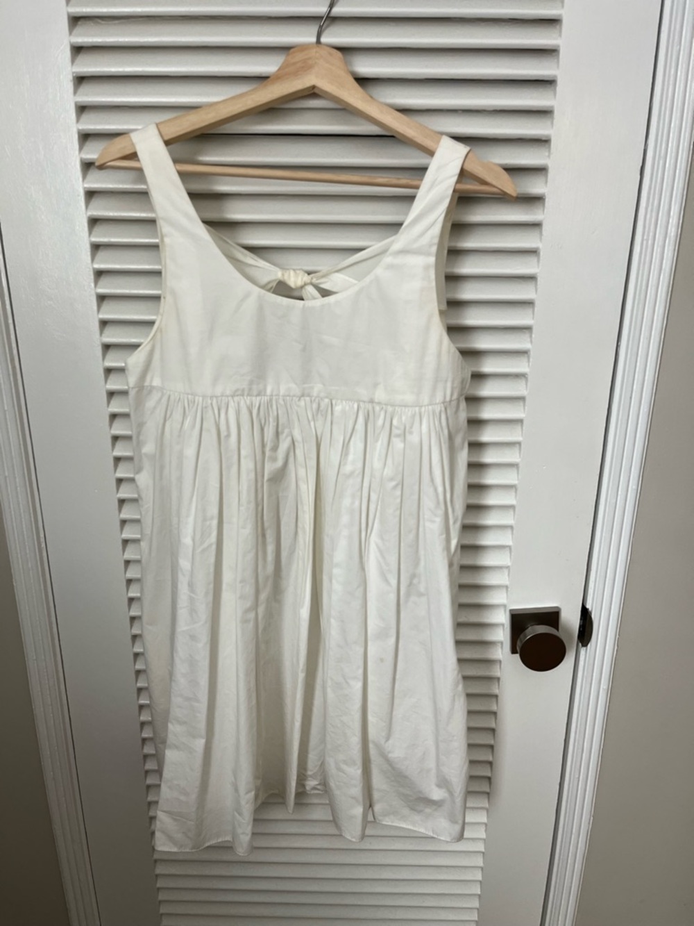 Zara White Sleeveless Tie-Back Babydoll Dress